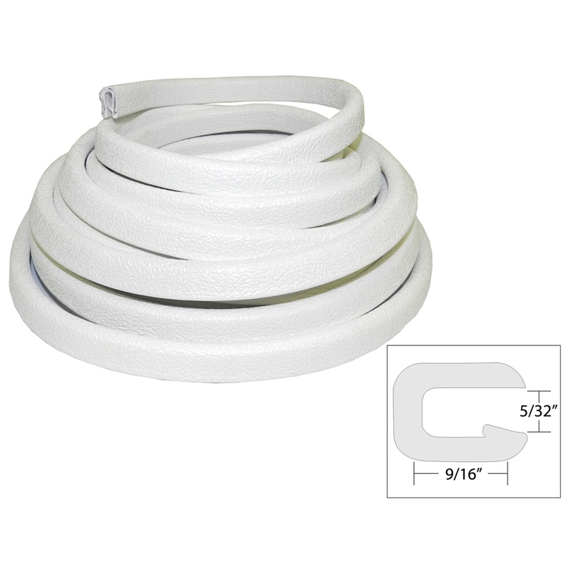 TACO Flexible Vinyl Trim  5/32 Opening x 9/16W x 25L  White  Boat Box