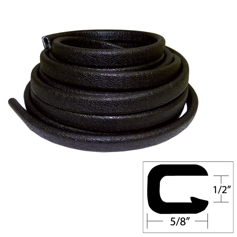 TACO Flexible Vinyl Trim   Opening x W x 25L  Black  Boat Box