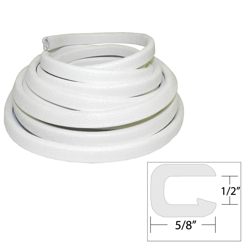 TACO Flexible Vinyl Trim   Opening x W x 25L  White  Boat Box