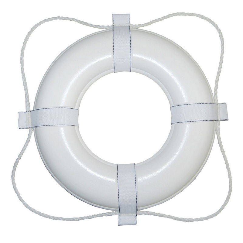 Taylor Made Foam Ring Buoy  20  White w/White Grab Line  Boat Box