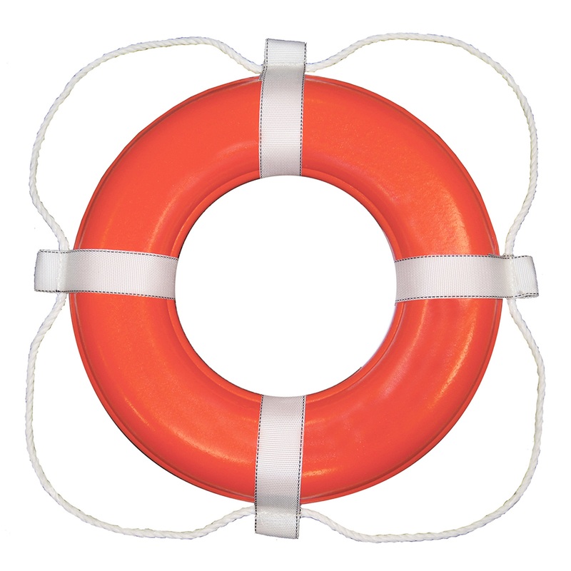 Taylor Made Foam Ring Buoy  24  Orange w/White Grab Line  Boat Box