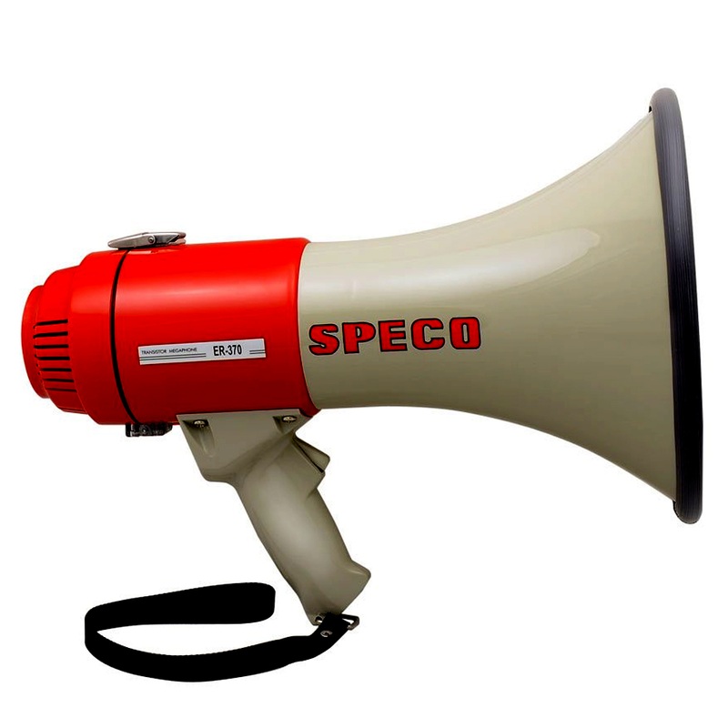 Speco ER370 Deluxe Megaphone w/Siren  Red/Grey  16W  Boat Box