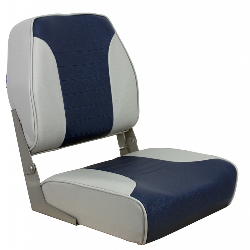 Springfield Economy Multi-Color Folding Seat  Grey/Blue  Boat Box