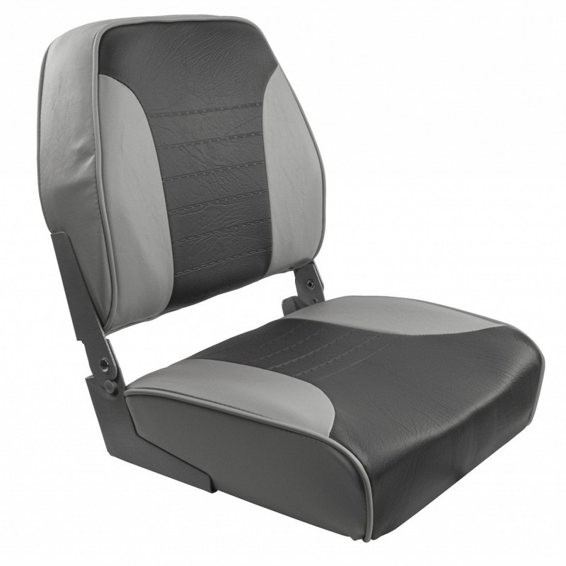 Springfield Economy Multi-Color Folding Seat  Grey/Charcoal  Boat Box