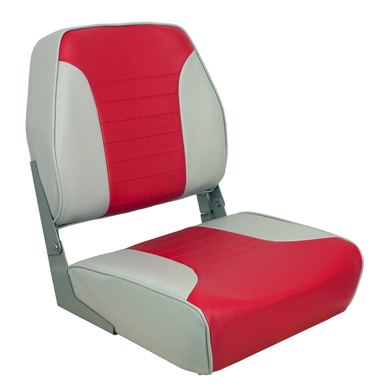 Springfield Economy Multi-Color Folding Seat  Grey/Red  Boat Box