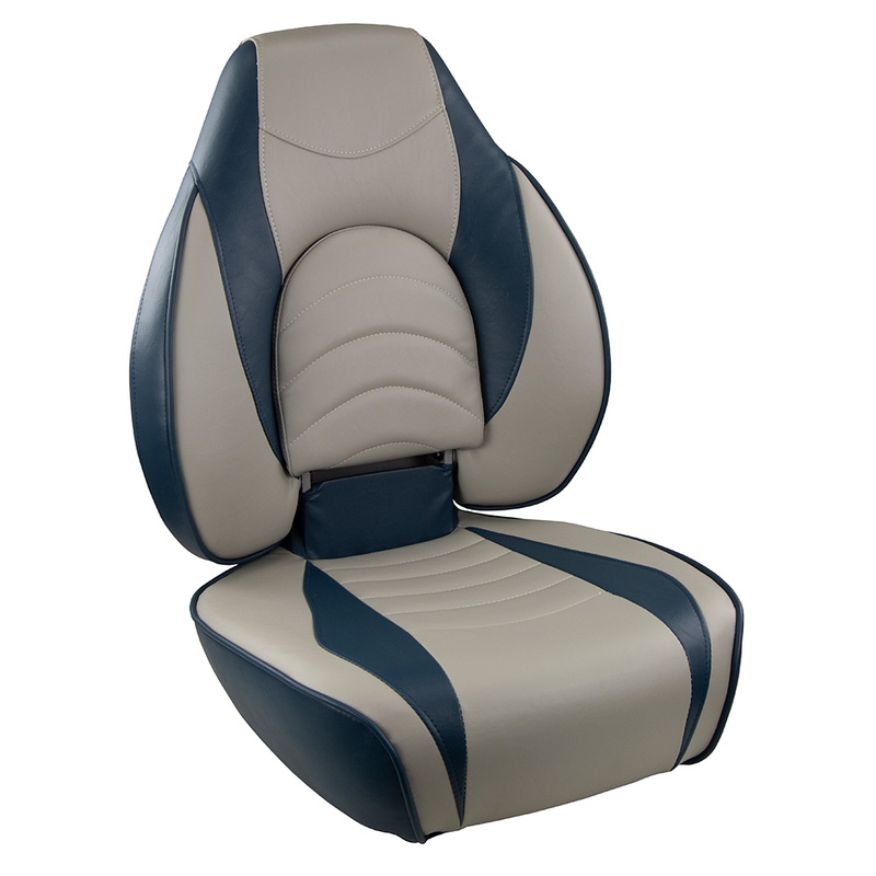 Springfield Fish Pro High Back Folding Seat  Blue/Grey  Boat Box