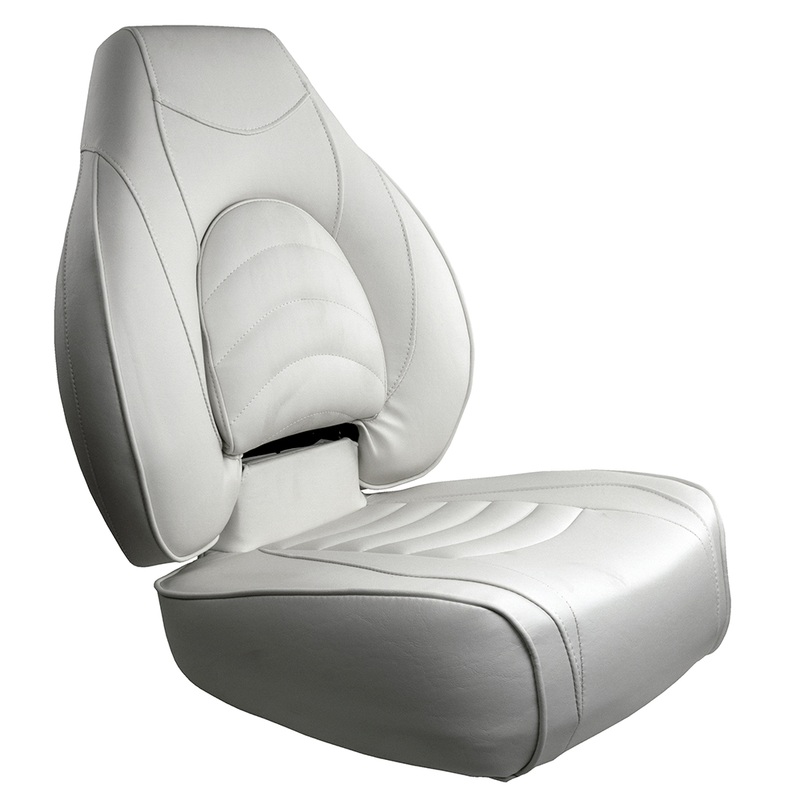 Springfield Fish Pro High Back Folding Seat  White  Boat Box
