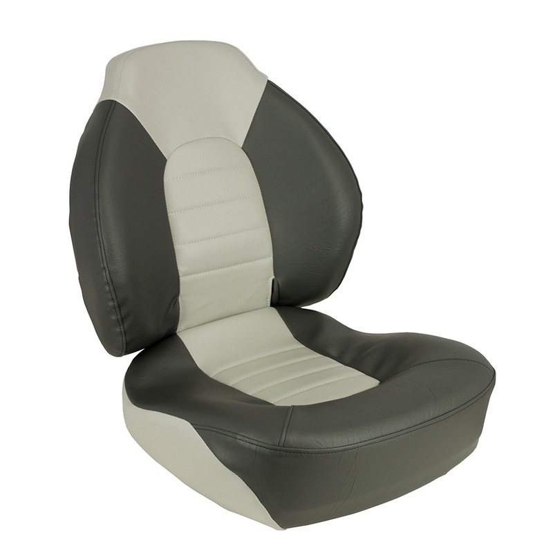 Springfield Fish Pro Mid Back Folding Seat  Charcoal/Grey  Boat Box