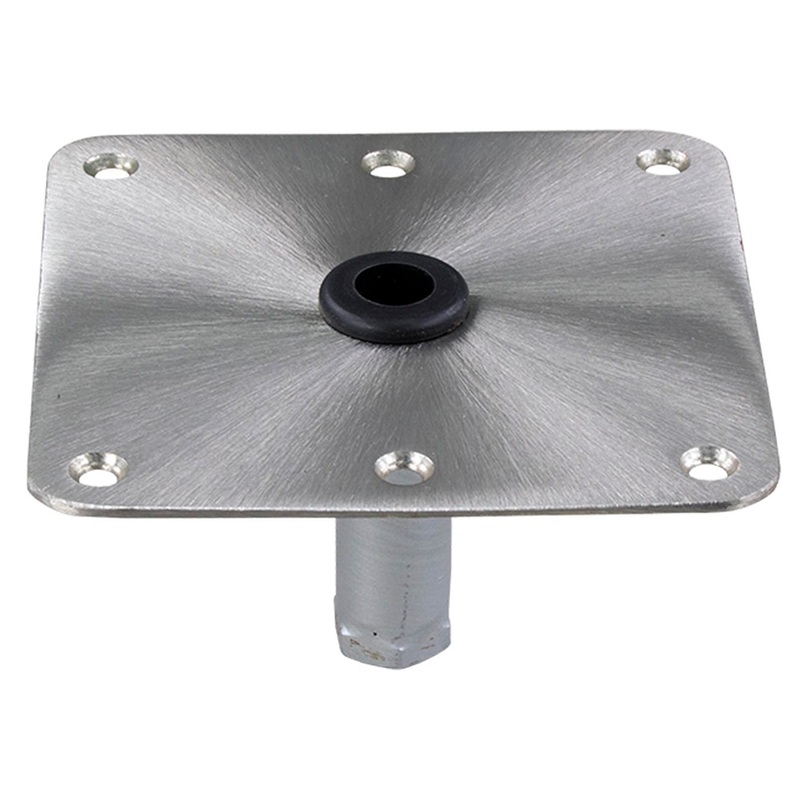 Springfield KingPin 7 x 7 Stainless Steel Square Base (Threaded)  Boat Box