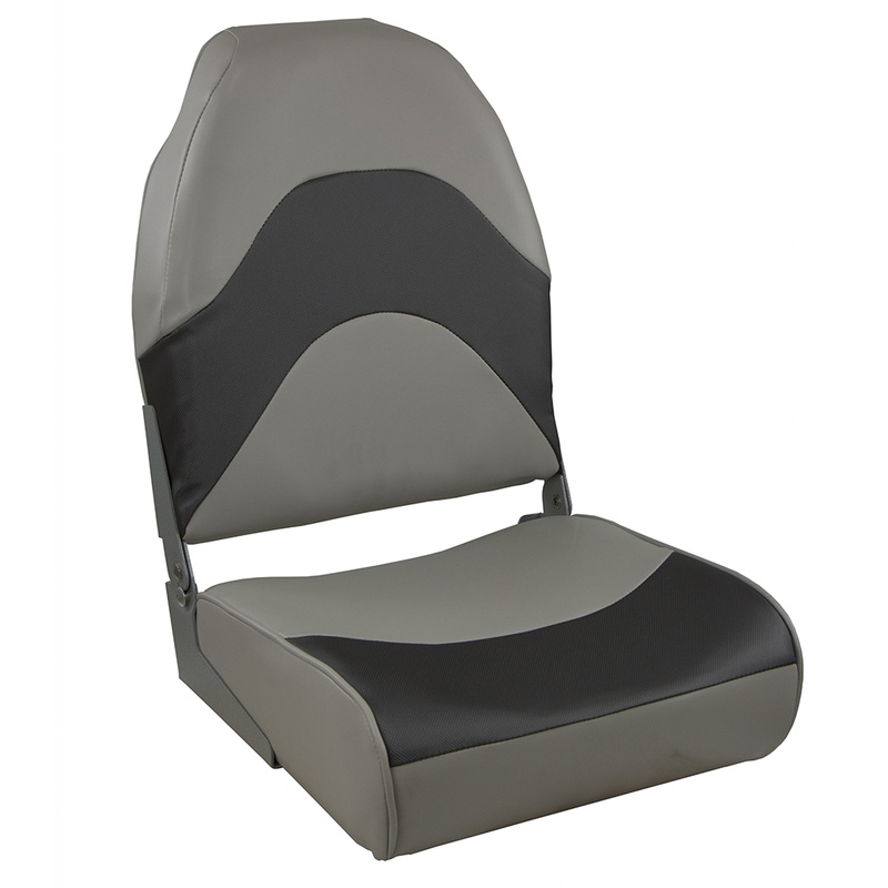 Springfield Premium Wave Folding Seat  Grey w/Meteor Stripe  Boat Box