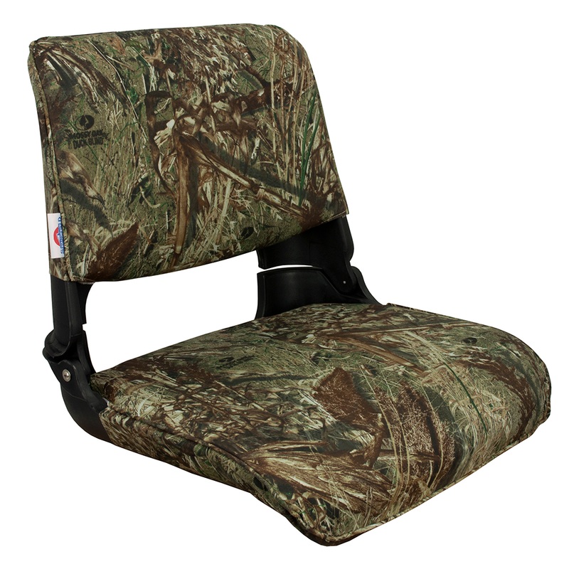 Springfield Skipper Premiun Folding Seat  Mossy Oak Duck Blind w/Black Shell  Boat Box