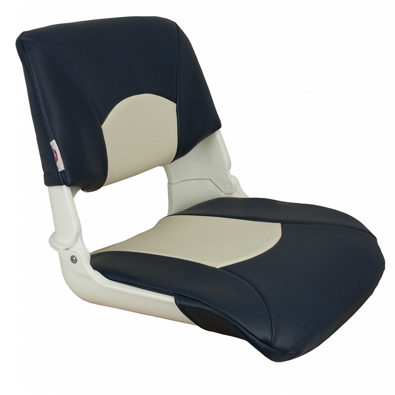 Springfield Skipper Standard Seat Fold Down  White/Blue  Boat Box