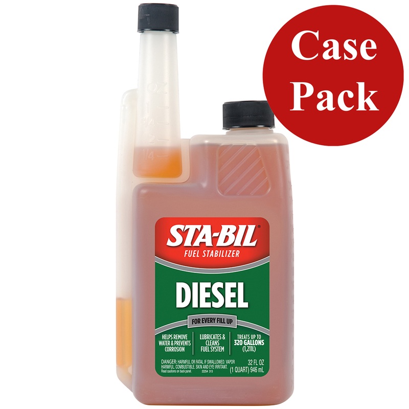 STA-BIL Diesel Formula Fuel Stabilizer & Performance Improver  32oz *Case of 4*  Boat Box