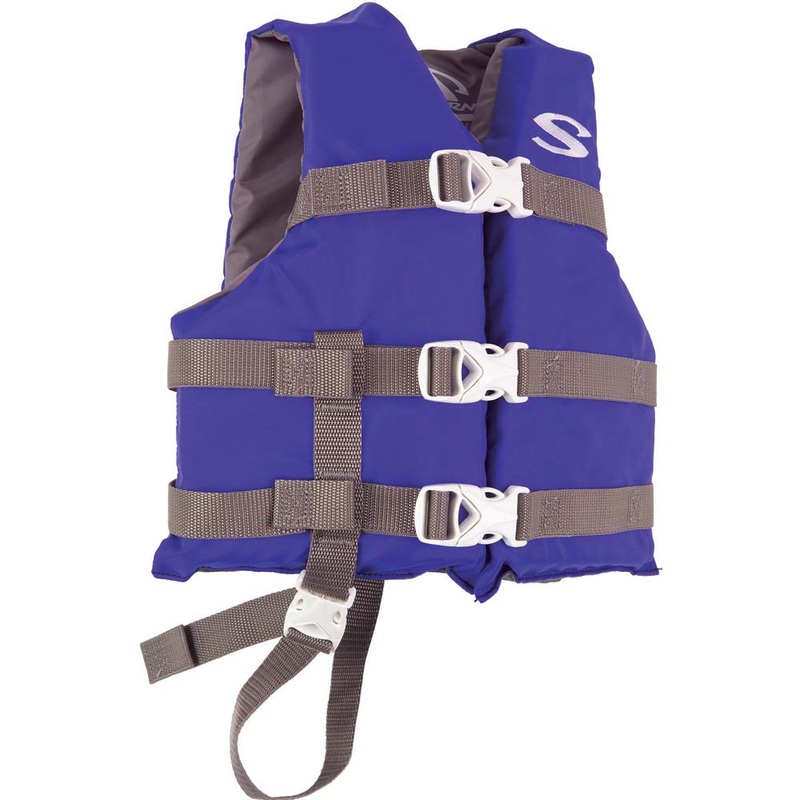 StearnsClassic Series Child Life Jacket  30-50lbs  Blue/Grey  Boat Box