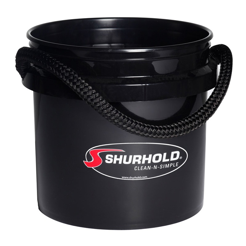 Shurhold World’s Best Rope Handle Bucket  3.5 Gallon  Black  Boat Box