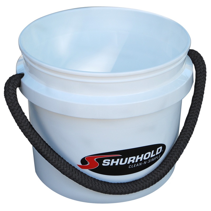 Shurhold World’s Best Rope Handle Bucket  3.5 Gallon  White  Boat Box