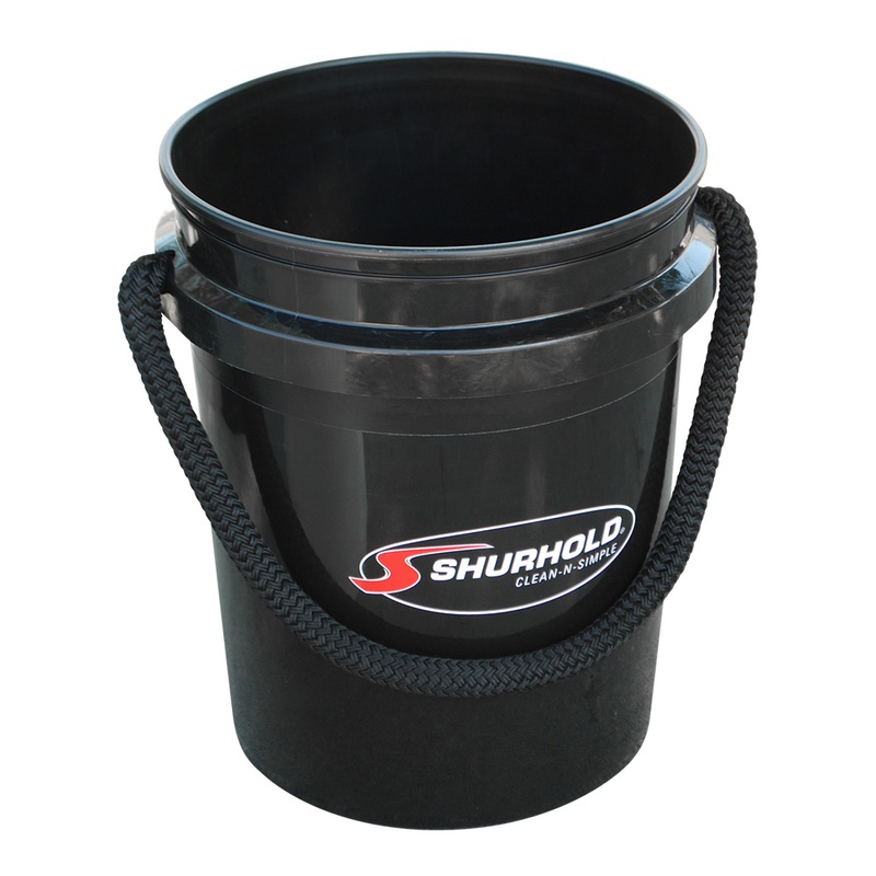 Shurhold World’s Best Rope Handle Bucket  5 Gallon  Black  Boat Box
