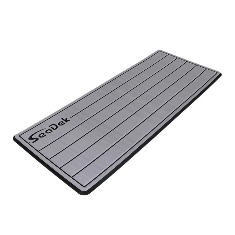 SeaDek 16 x 39 20mm Dual Density Large Teak Helm Pad w/SeaDek Logo  Brushed Texture  Storm Gray/Black (406.4mm x 990.6mm x 20mm)  Boat Box