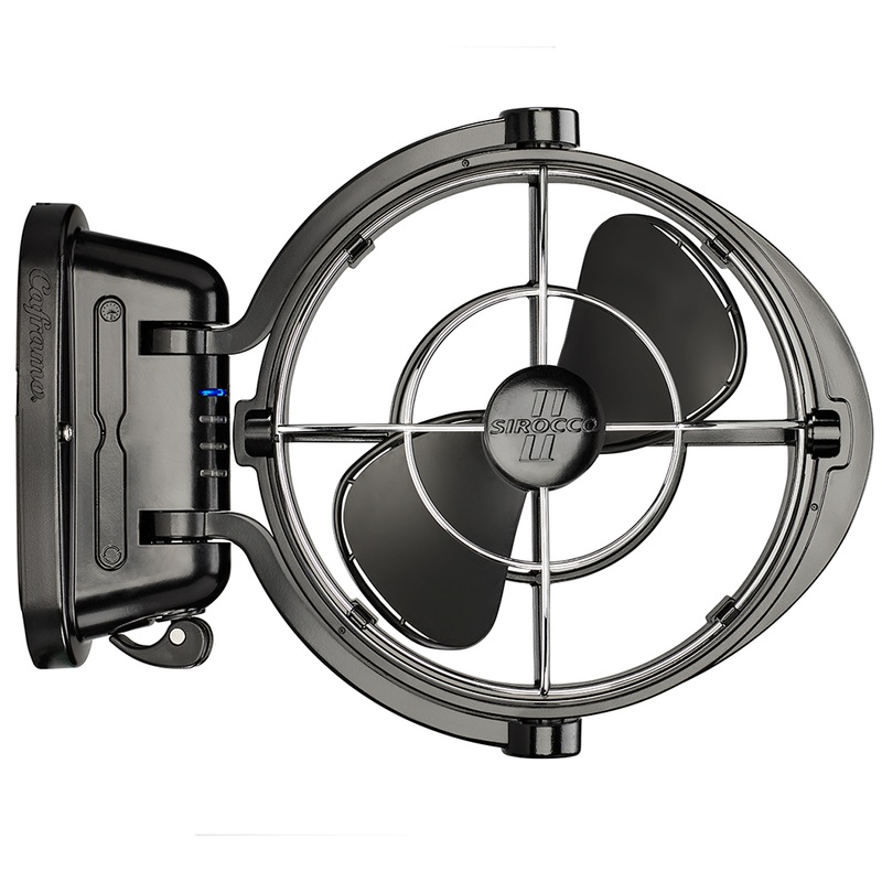 SEEKR by Caframo Sirocco II 3-Speed 7 Gimbal Fan  Black  12-24V  Boat Box