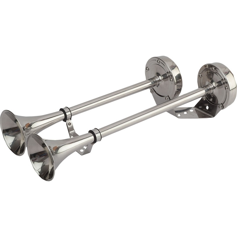 Sea-Dog MaxBlast Stainless Steel Trumpet 12V Horn  Dual  Boat Box
