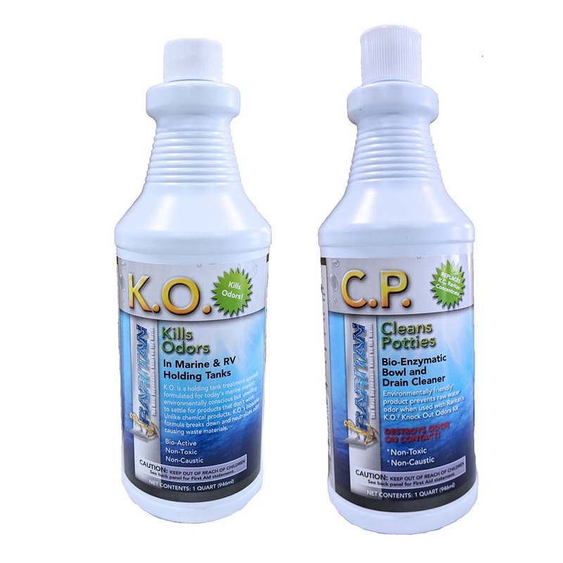 Raritan Potty Pack w/K.O. Kills Odors & C.P. Cleans Potties  1 of Each  32oz Bottles  Boat Box