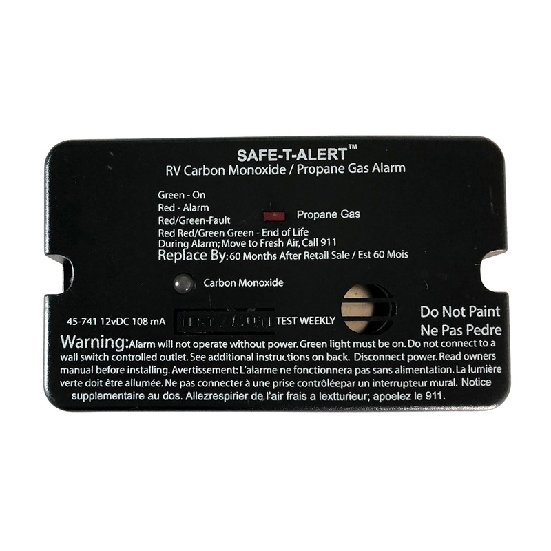 Safe-T-Alert 45-Series Combo Carbon Monoxide Propane Alarm Surface Mount  Black  Boat Box
