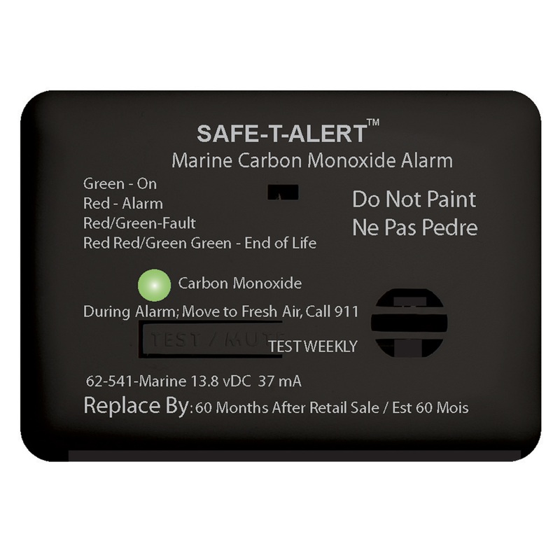 Safe-T-Alert 62 Series Carbon Monoxide Alarm  12V  62-541-Marine  Surface Mount  Black  Boat Box