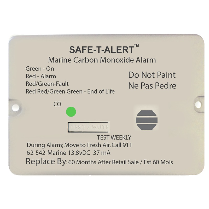 Safe-T-Alert 62 Series Carbon Monoxide Alarm  12V  62-542-Marine  Flush Mount  White  Boat Box