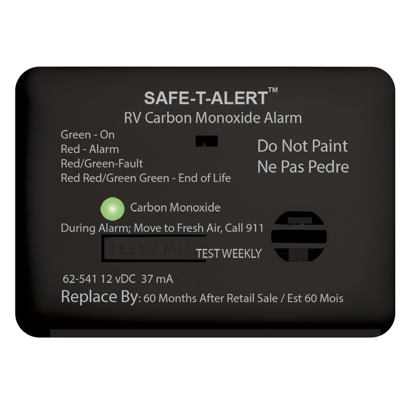 Safe-T-Alert 62 Series Carbon Monoxide Alarm  12V  RV Surface Mount  Black  Boat Box