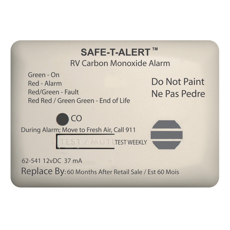 Safe-T-Alert 62 Series Carbon Monoxide Alarm  12V  RV Surface Mount  White  Boat Box