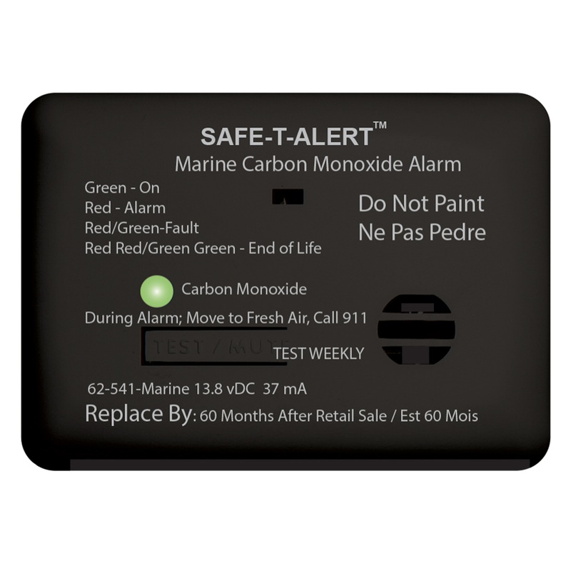 Safe-T-Alert 62 Series Carbon Monoxide Alarm w/Relay  12V  62-541-R-Marine  Surface Mount  Black  Boat Box