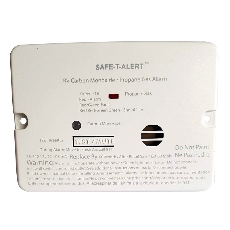 Safe-T-Alert Combo Carbon Monoxide Propane Alarm  Flush Mount  Mini  White  Boat Box