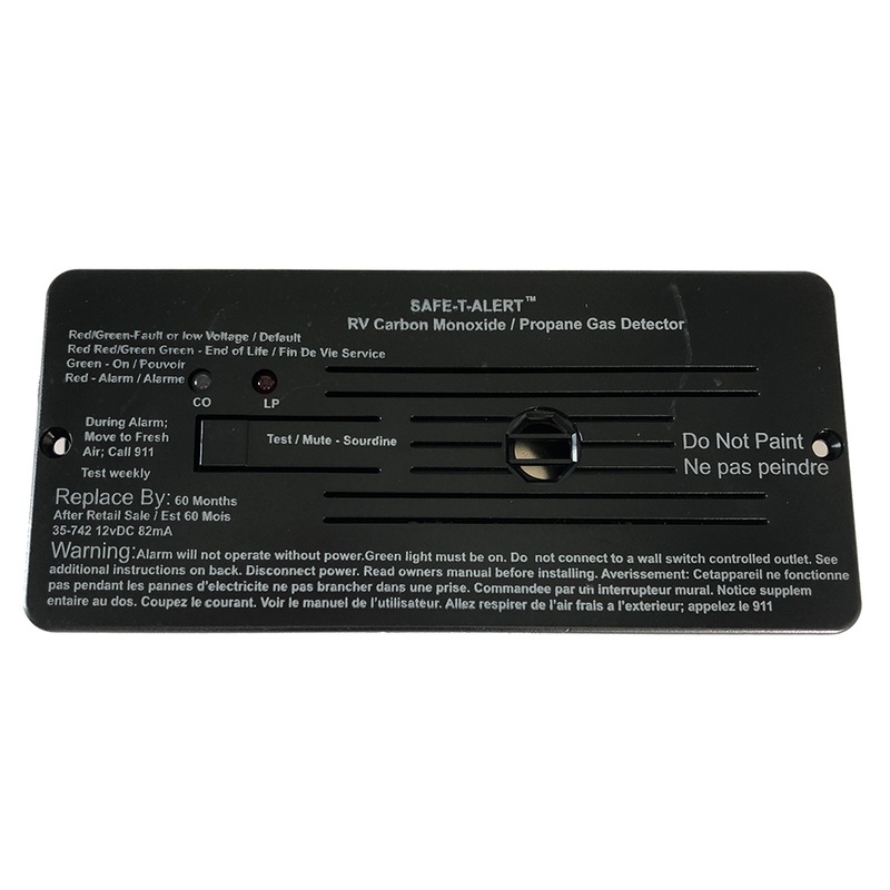 Safe-T-Alert Combo Carbon Monoxide Propane Alarms Flush Mount  Black  Boat Box