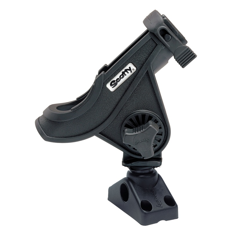 Scotty 280 Bait Caster/Spinning Rod Holder w/241 Deck/Side Mount  Black  Boat Box