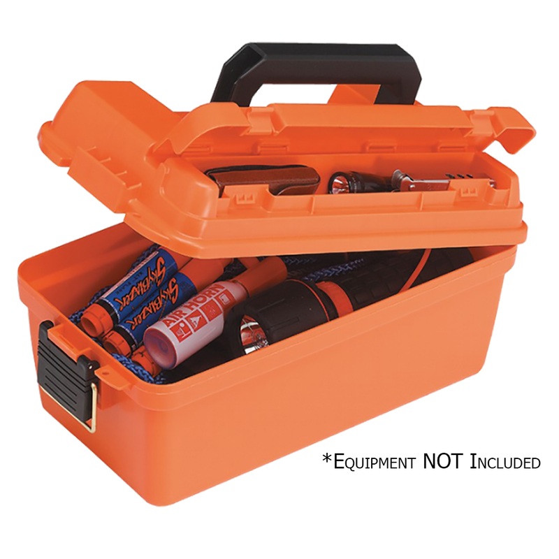 Plano Small Shallow Emergency Dry Storage Supply Box  Orange  Boat Box