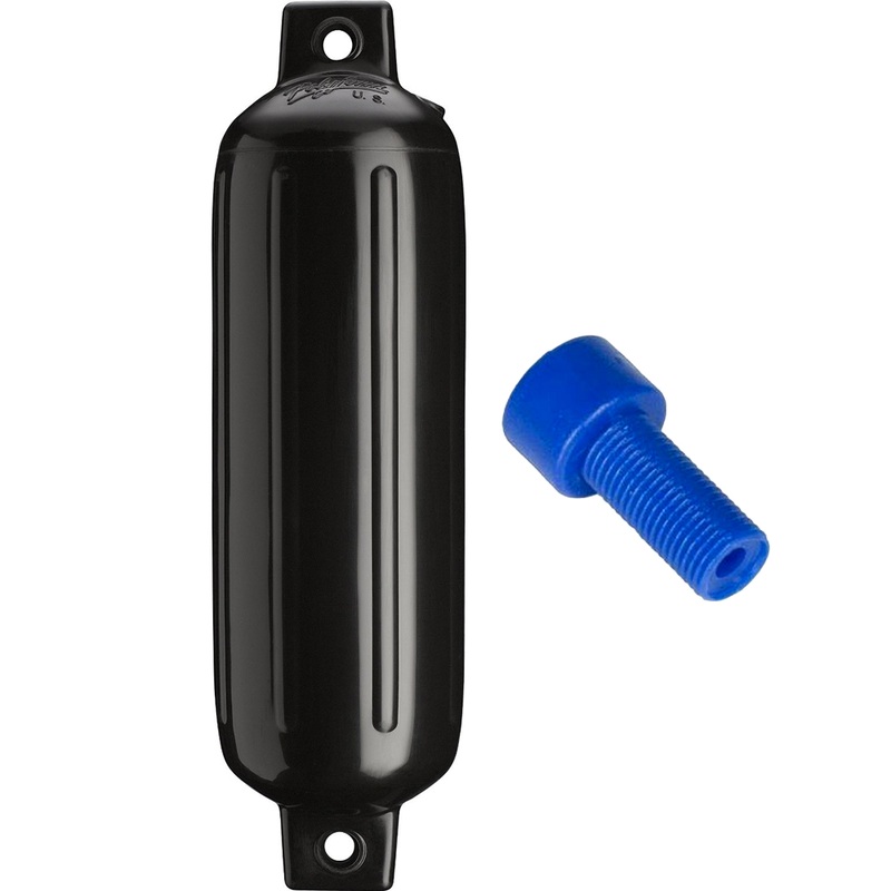 Polyform G-3 Twin Eye Fender 5.5 x 19  Black w/Air Adapter  Boat Box