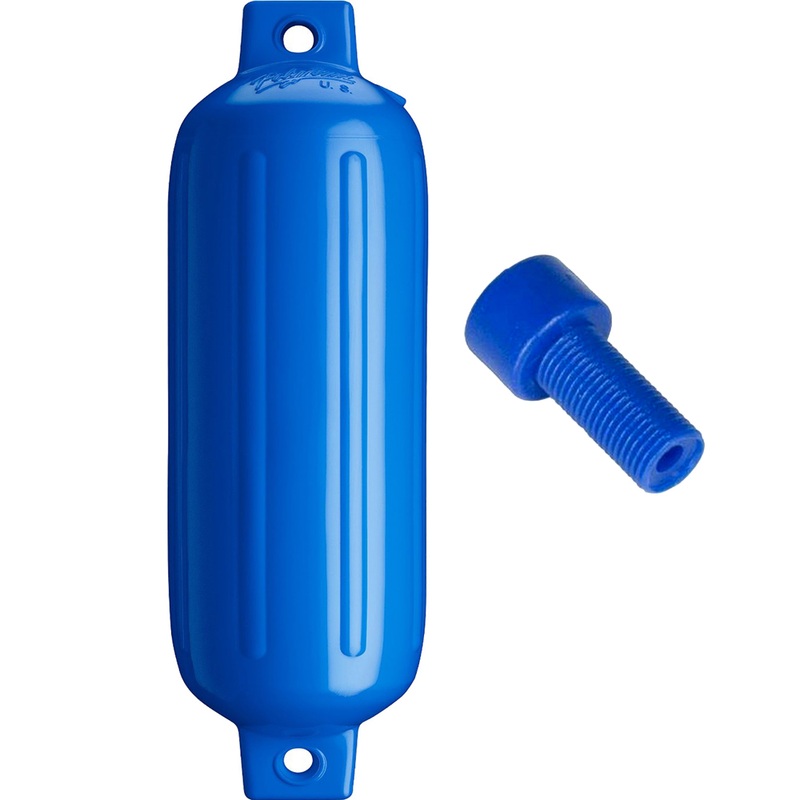 Polyform G-4 Twin Eye Fender 6.5 x 22  Blue w/Adapter  Boat Box
