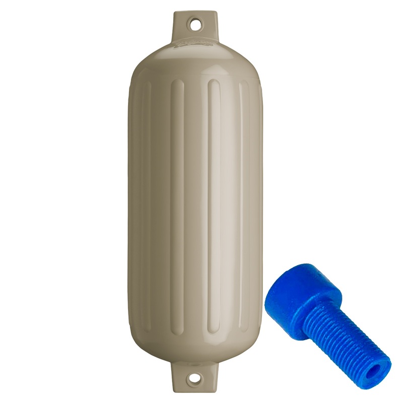 Polyform G-6 Twin Eye Fender 11 x 30  Sand w/Adapter  Boat Box
