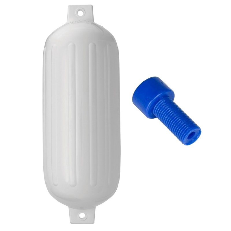 Polyform G-6 Twin Eye Fender 11 x 30  White w/Adapter  Boat Box