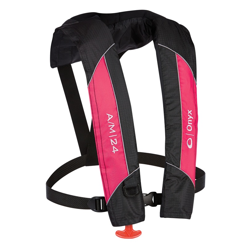 Onyx A/M-24 Automatic/Manual Inflatable PFD Life Jacket  Pink  Boat Box