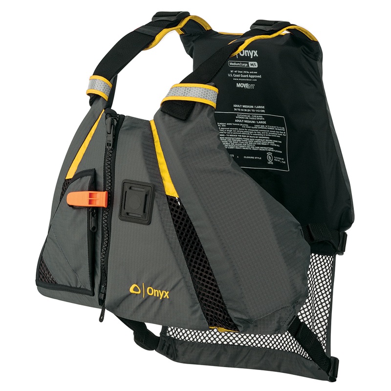 Onyx Movement Dynamic Paddle Sports Vest  Yellow/Grey  M/L  Boat Box