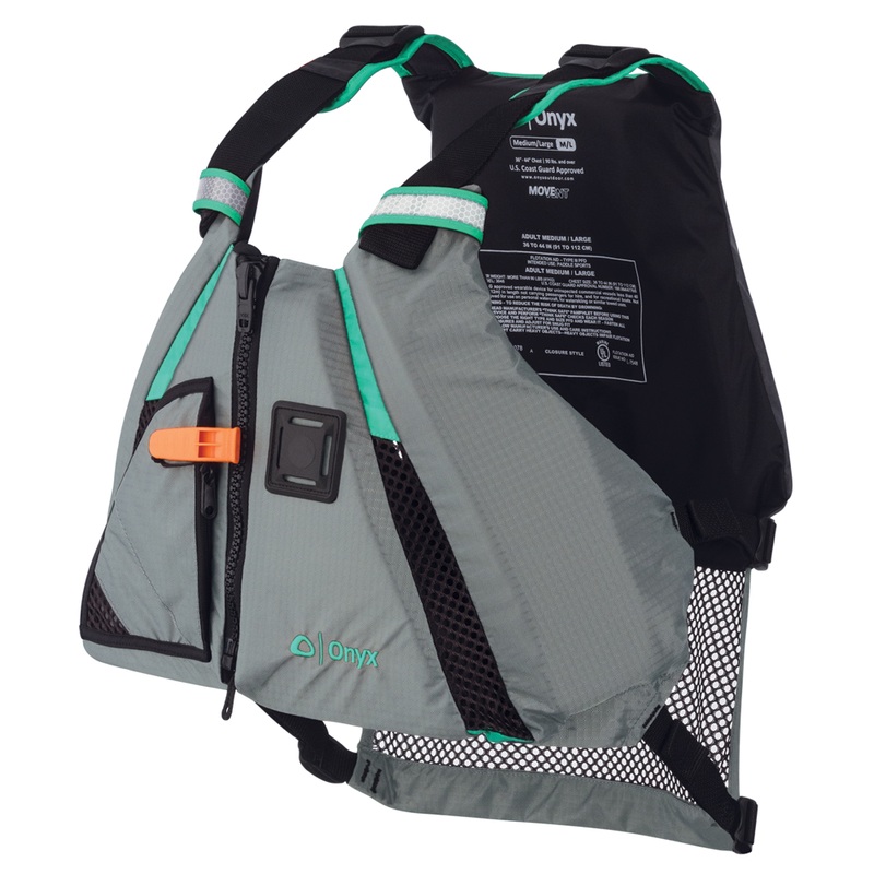 Onyx MoveVent Dynamic Paddle Sports Life Vest  M/L  Aqua  Boat Box
