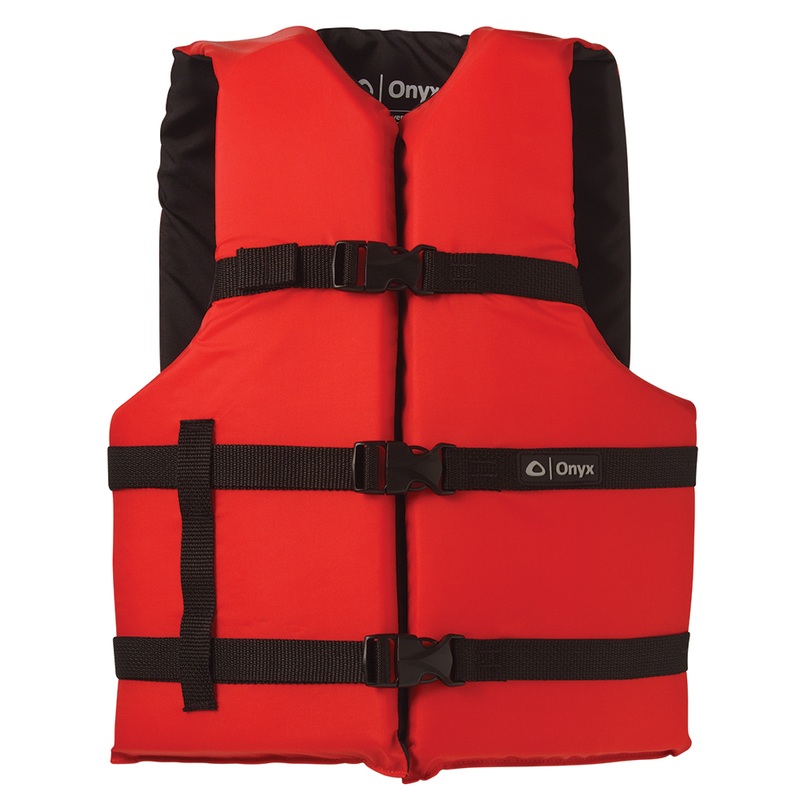 Onyx Nylon General Purpose Life Jacket  Adult Oversize  Red  Boat Box