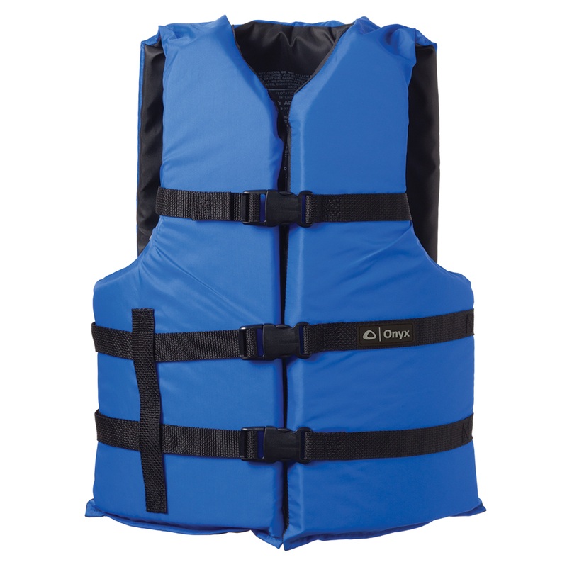 Onyx Nylon General Purpose Life Jacket  Adult Universal  Blue  Boat Box
