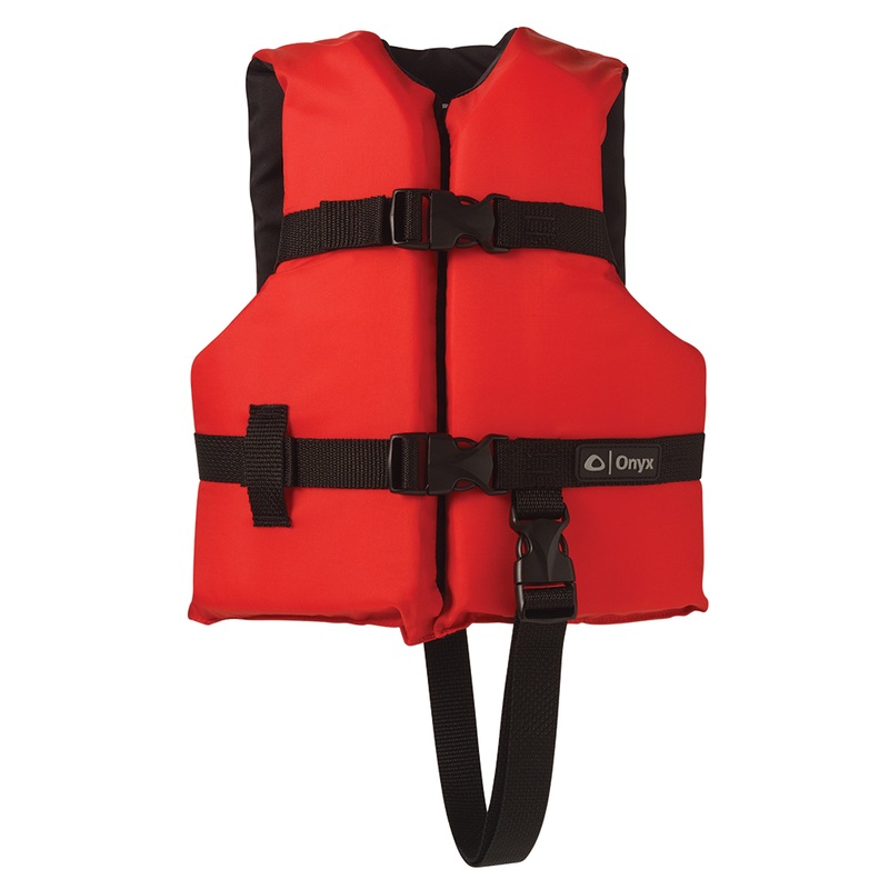 Onyx Nylon General Purpose Life Jacket  Child 30-50lbs  Red  Boat Box