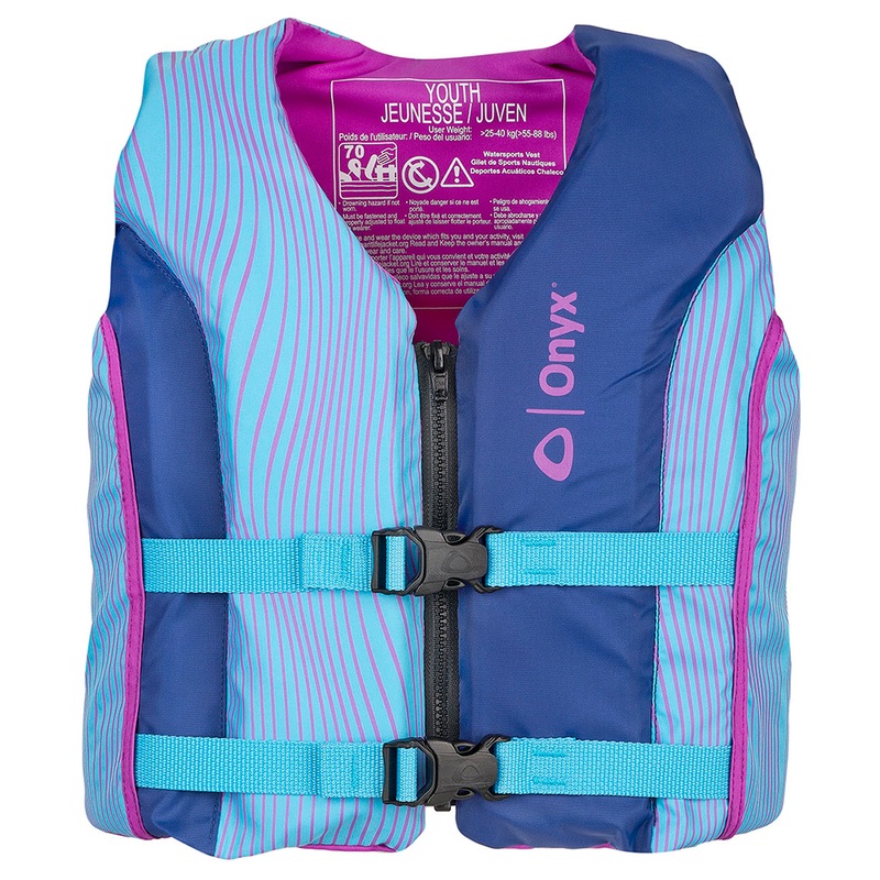 Onyx Shoal All Adventure Youth Paddle & Water Sports Life Jacket  Blue  Boat Box