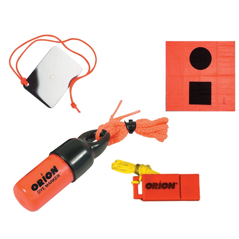 Orion Signaling Kit  Flag, Mirror, Dye Marker & Whistle  Boat Box