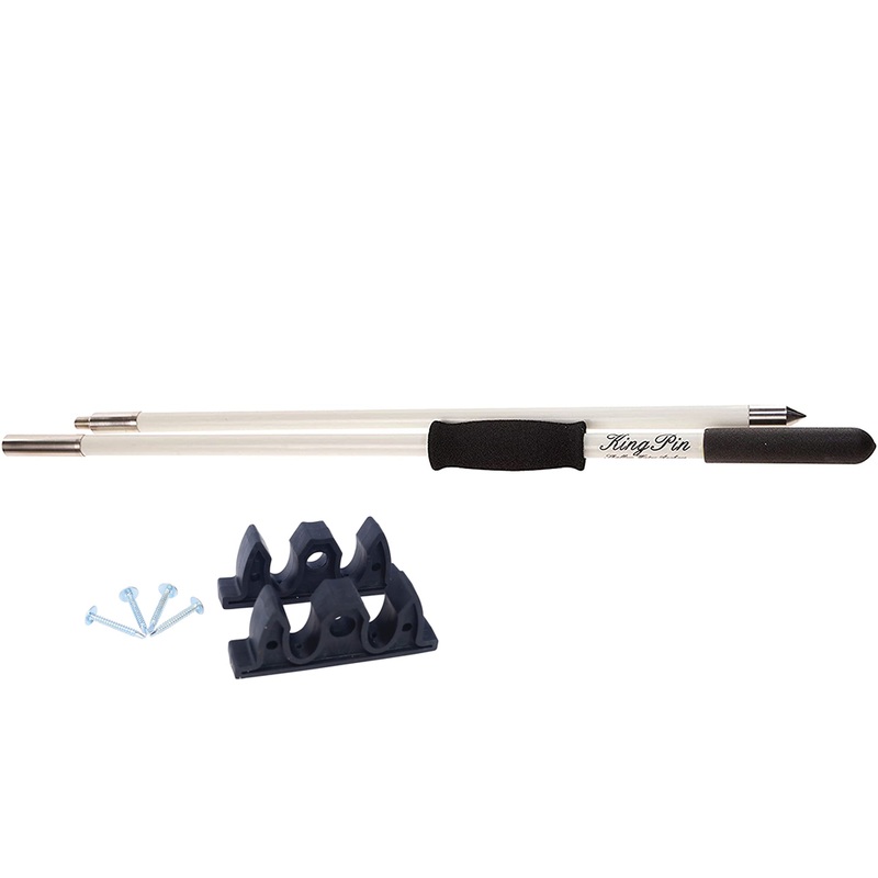 Panther 12′ King Pin Anchor Pole  2-Piece  White  Boat Box