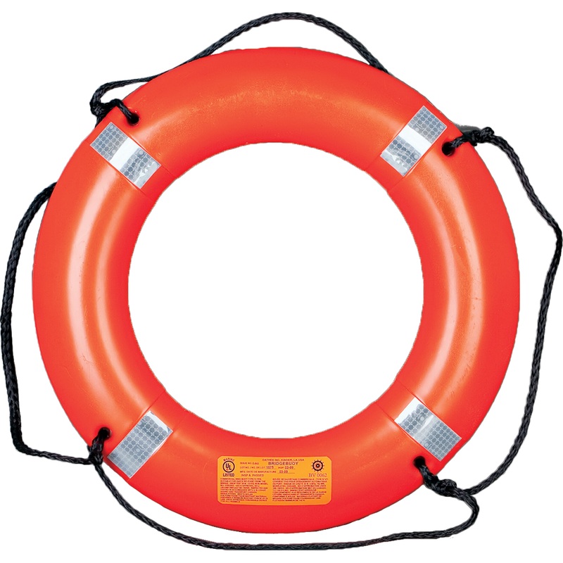 Mustang 30 Ring Buoy w/Reflective Tape  Boat Box