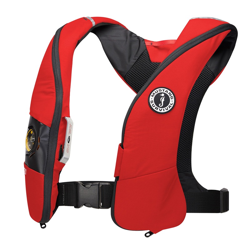 Mustang Elite 120 Coastal Inflatable PFD  Red  Boat Box
